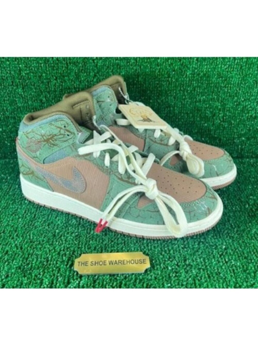 Nike GS Air Jordan 1 Mid Treeline Brown Shoes FQ8101-200 Size 7Y / WMNS 8.5